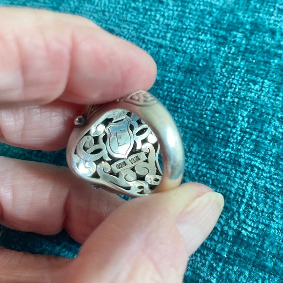 Ornate Sterling & 18k Filigree Ring - Picture 4 of 4